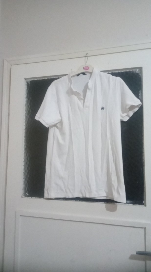 Erkek Beyaz Kısa Kollu Polo Tişört - Görsel 2