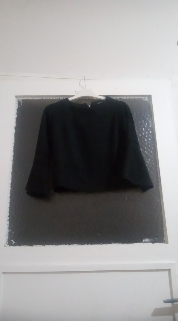 Siyah Salaş Kadın Bisiklet Yaka Kazak - Görsel 2