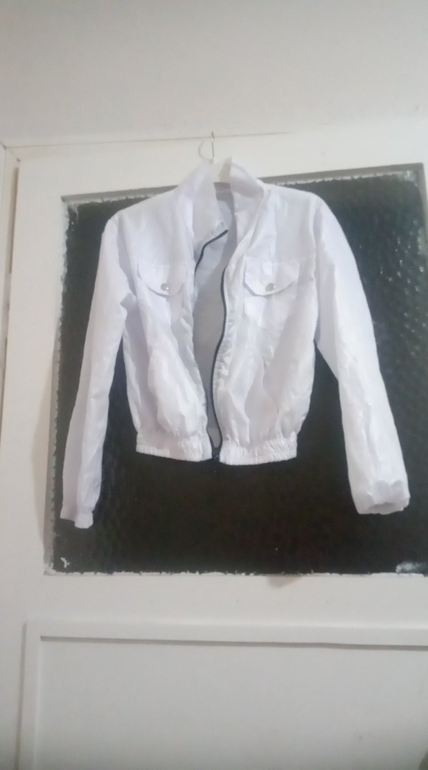 Kadın Beyaz Keten Mini Ceket - Görsel 2