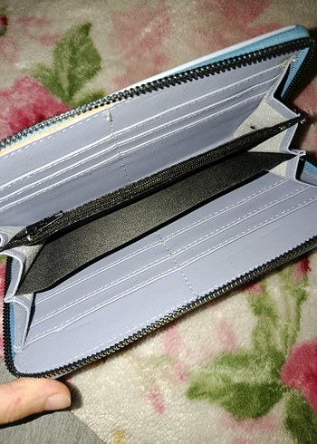 Beden mavi Renk Mavi Pastel Kadın Fermuarlı Clutch Cüzdan