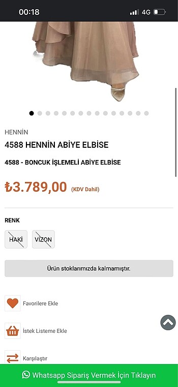 40 Beden camel Renk Abiye