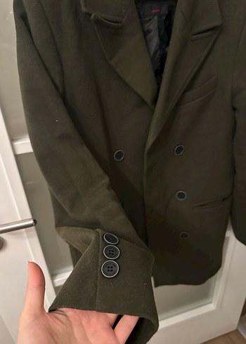 Düğmeli Kahverengi Süet Erkek Kaban - Görsel 3