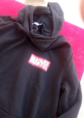 xl Beden Siyah Marvel Kapüşonlu Fermuarlı Sweatshirt