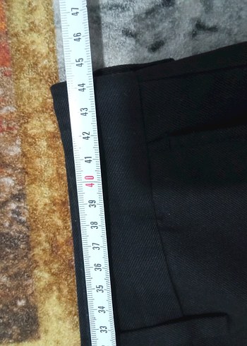m Beden Siyah Kemerli Kadın Kumaş Pantolon