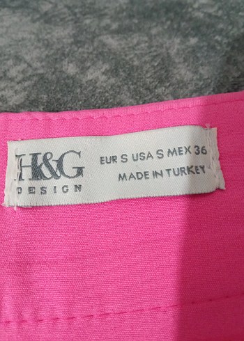 s Beden Pembe Pilili Kadın Kumaş Pantolon