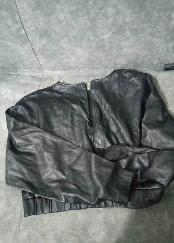 m Beden siyah Renk Düğmeli Siyah Deri Kadın Biker Ceket