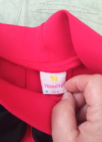 13-14 Yaş Beden Fiyonklu Pembe Siyah Renkli Kız Çocuk Etek