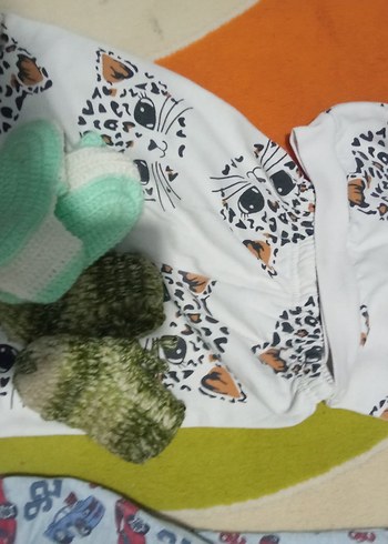 Pamuklu Beyaz Desenli Çocuk Pijaması - Görsel 5