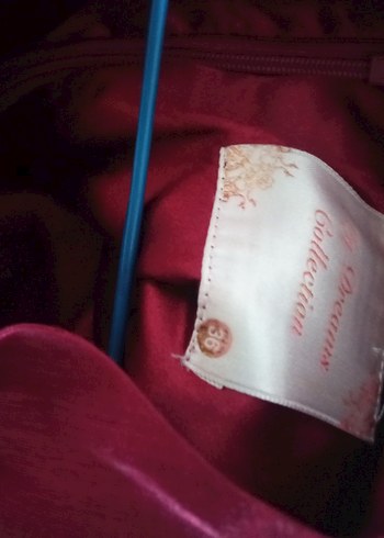 Bordo Uzun Kollu Vintage Kadın Abiye - Görsel 4