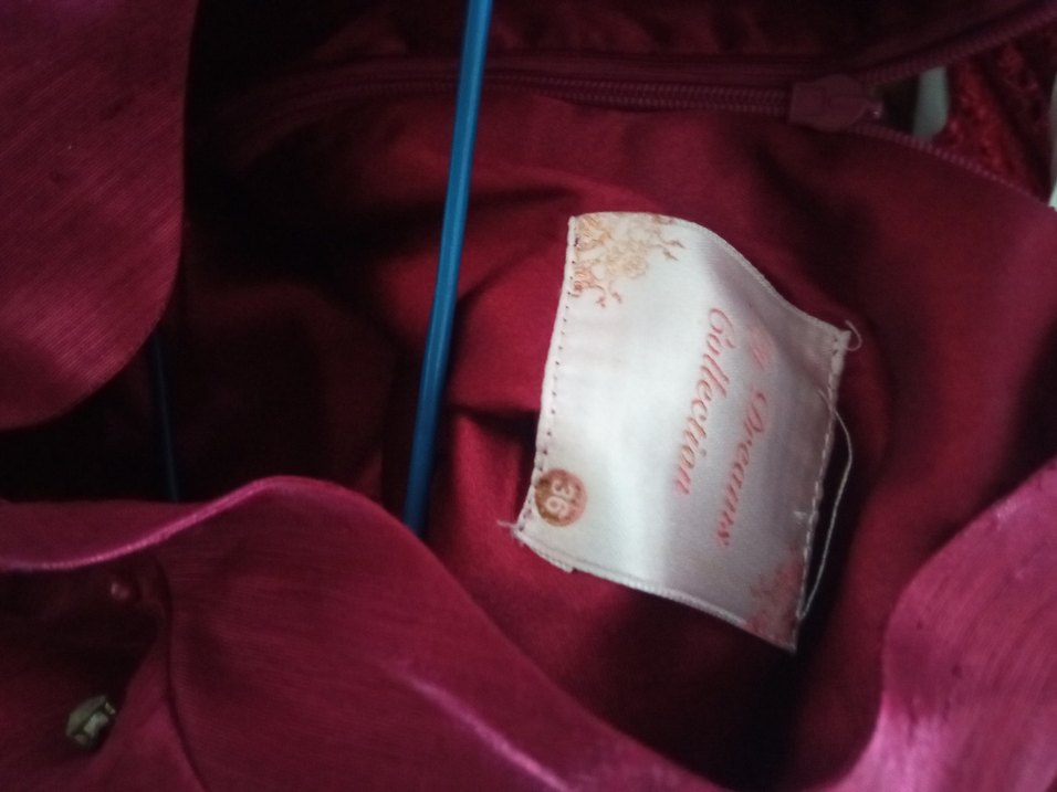 Bordo Uzun Kollu Vintage Kadın Abiye - Görsel 4