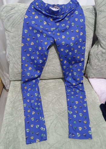 Kadın Mavi Payetli Sıkı Kumaş Pantolon