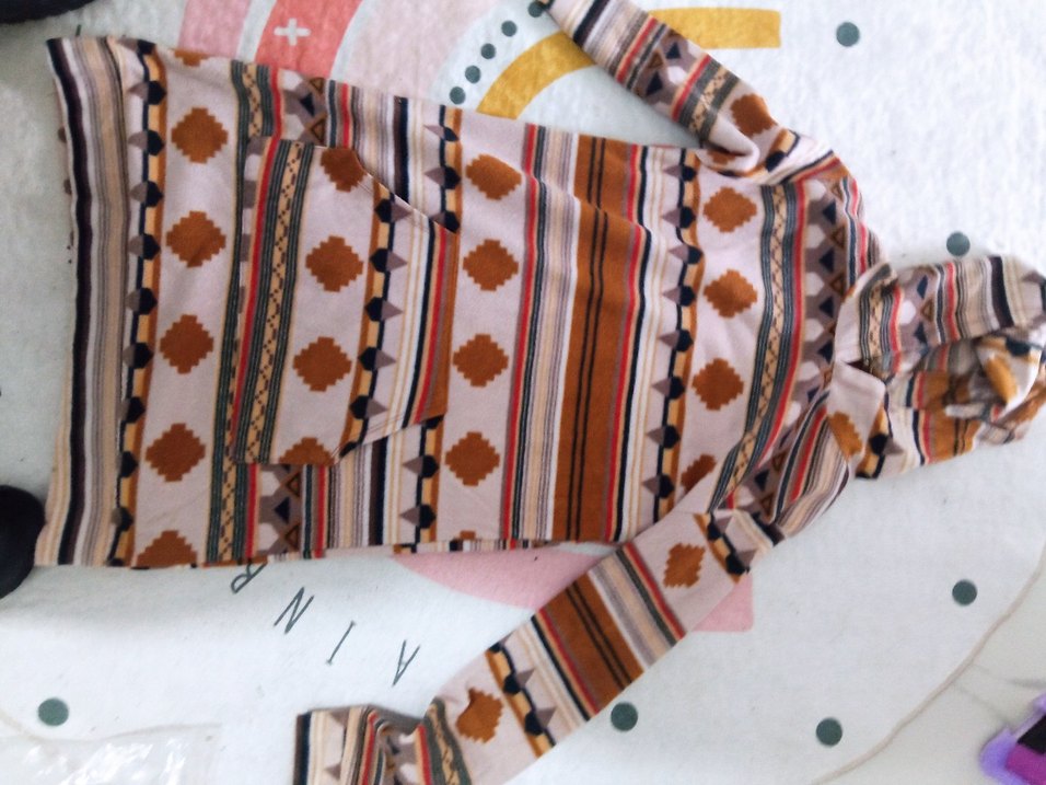 Bohem Çok Renkli Kapüşonlu Kız Panço - Görsel 2