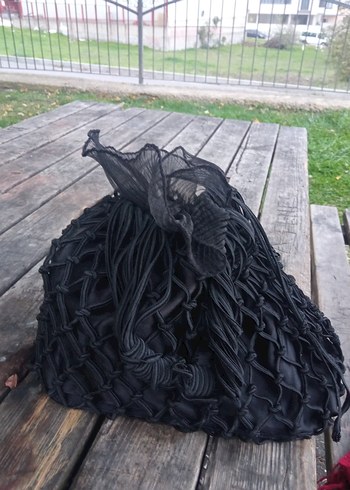 Siyah Fırfırlı Gotik Kadın Çanta