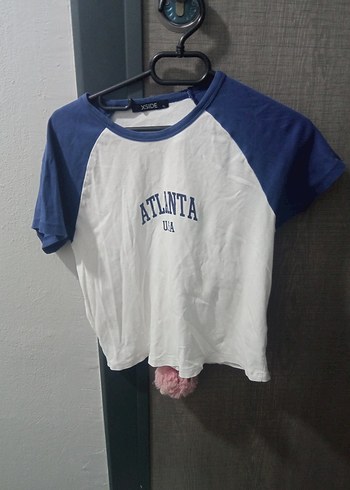 Kız Çocuk Mavi Beyaz Pamuklu Tişört - Görsel 3