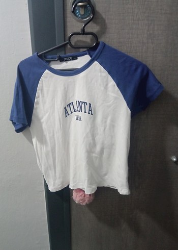 Kız Çocuk Mavi Beyaz Pamuklu Tişört - Görsel 2