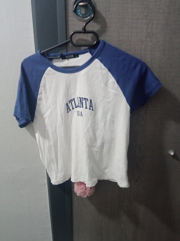 Kız Çocuk Mavi Beyaz Pamuklu Tişört - Görsel 2