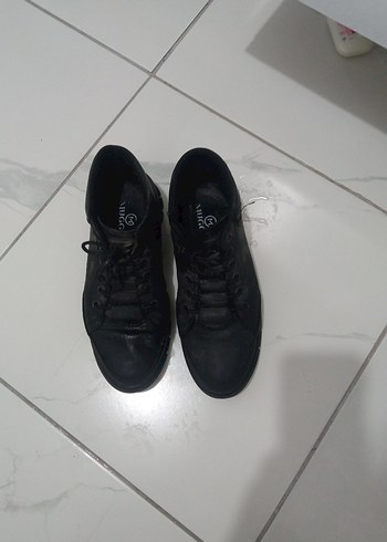 Siyah Kadın Dolgu Topuklu Spor Ayakkabı - Görsel 6