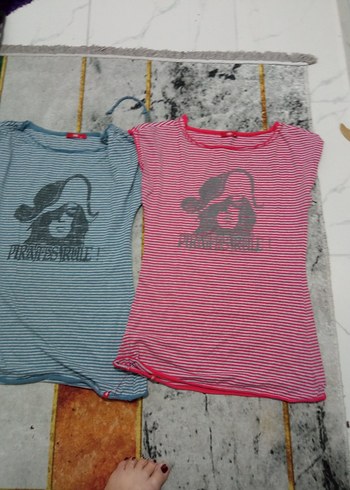 Pamuklu Çizgili Hamile Tişörtü - Görsel 3