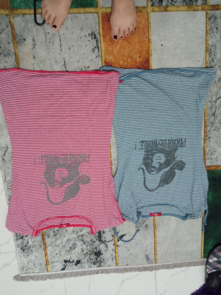 Pamuklu Çizgili Hamile Tişörtü - Görsel 2