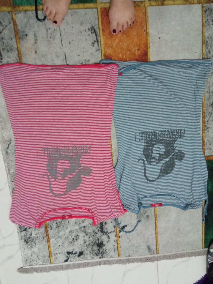 Pamuklu Çizgili Hamile Tişörtü - Görsel 5