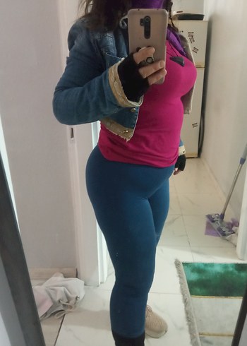 Pembe Yüksek Yaka Uzun Kollu Tişört - Görsel 6