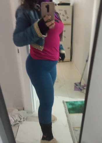 Pembe Yüksek Yaka Uzun Kollu Tişört - Görsel 3