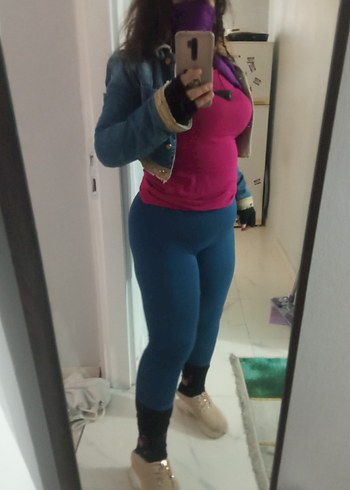 Pembe Yüksek Yaka Uzun Kollu Tişört - Görsel 5