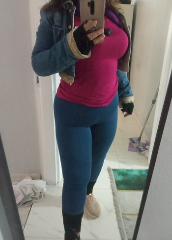 Pembe Yüksek Yaka Uzun Kollu Tişört - Görsel 4