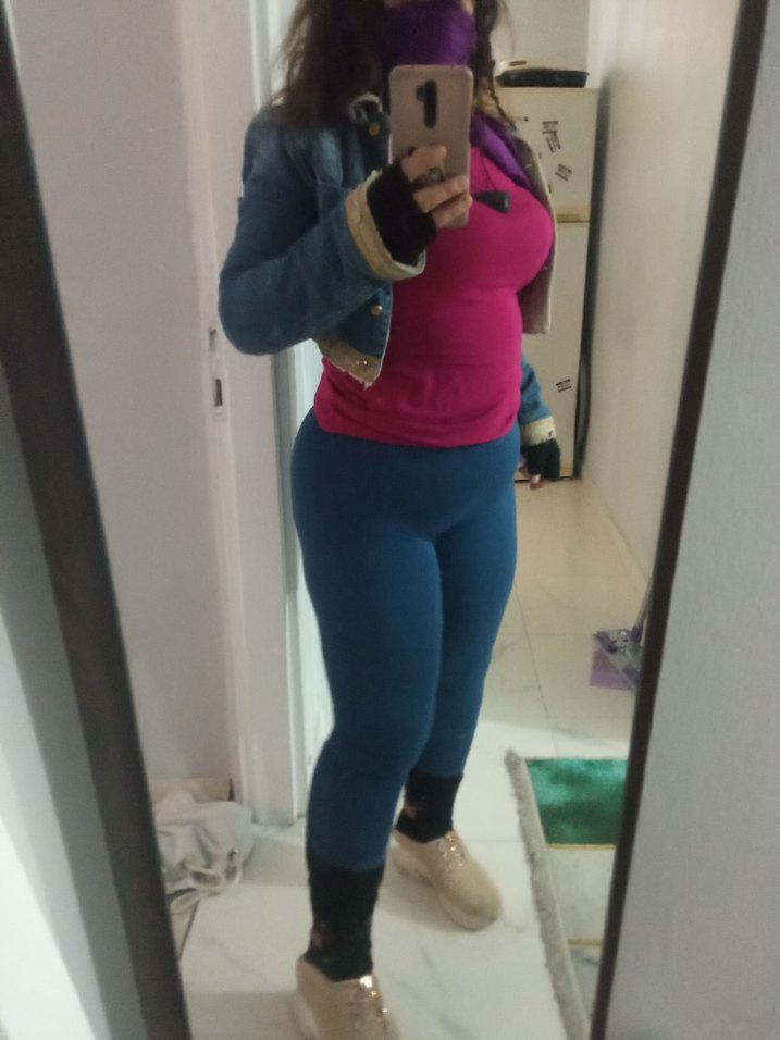 Pembe Yüksek Yaka Uzun Kollu Tişört - Görsel 5