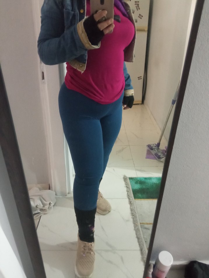 Pembe Yüksek Yaka Uzun Kollu Tişört - Görsel 2