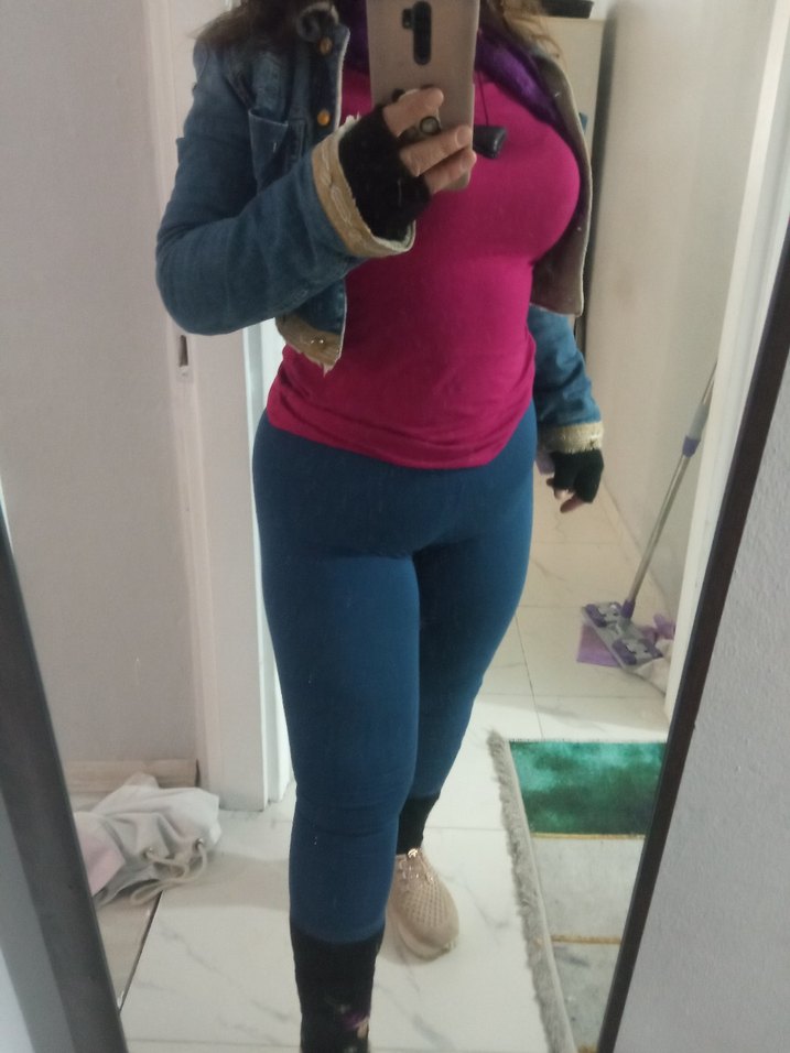 Pembe Yüksek Yaka Uzun Kollu Tişört - Görsel 4