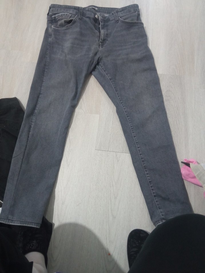 Gri Regular Fit Erkek Kot Pantolon - Görsel 2