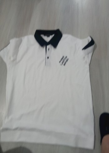 Erkek Beyaz Siyah Yakalı Polo Tişört - Görsel 3