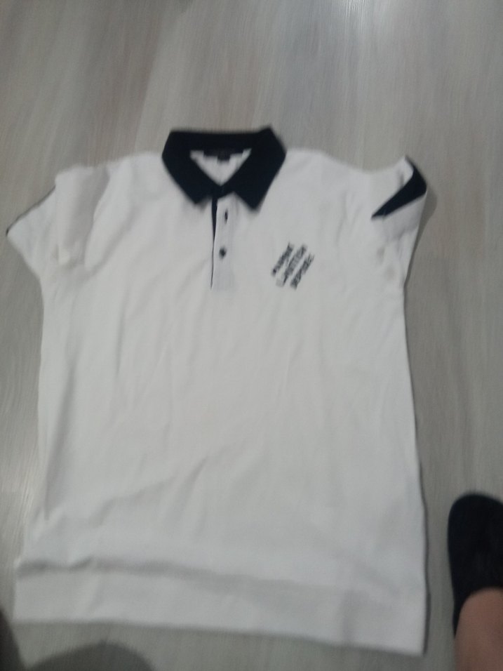 Erkek Beyaz Siyah Yakalı Polo Tişört - Görsel 3