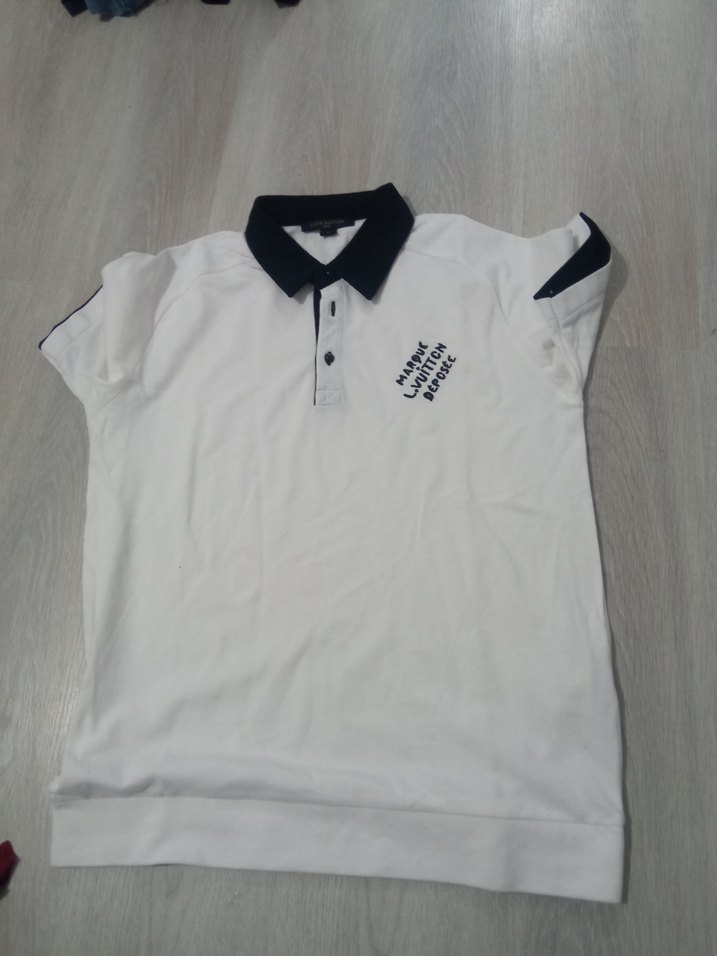 Erkek Beyaz Siyah Yakalı Polo Tişört - Görsel 5