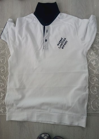 Erkek Beyaz Düğmeli Polo Tişört - Görsel 8