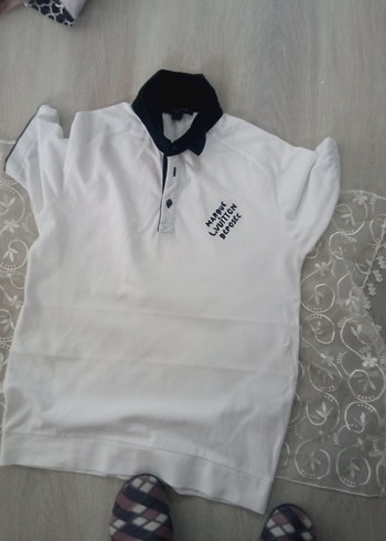 Erkek Beyaz Düğmeli Polo Tişört - Görsel 2