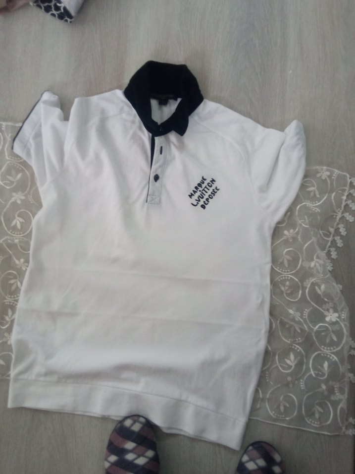 Erkek Beyaz Düğmeli Polo Tişört - Görsel 2