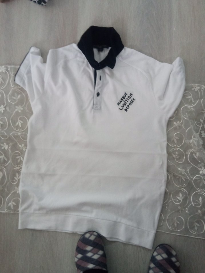 Erkek Beyaz Düğmeli Polo Tişört - Görsel 3