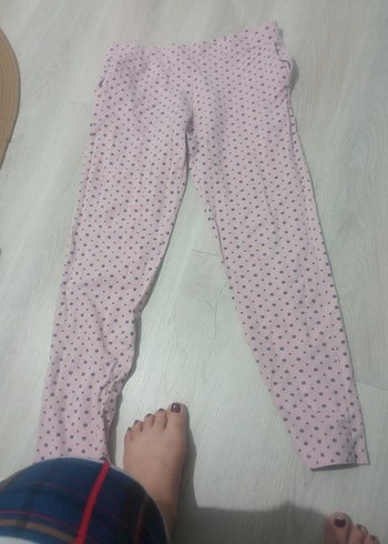 Pembe Puantiyeli Kız Tayt - Görsel 2