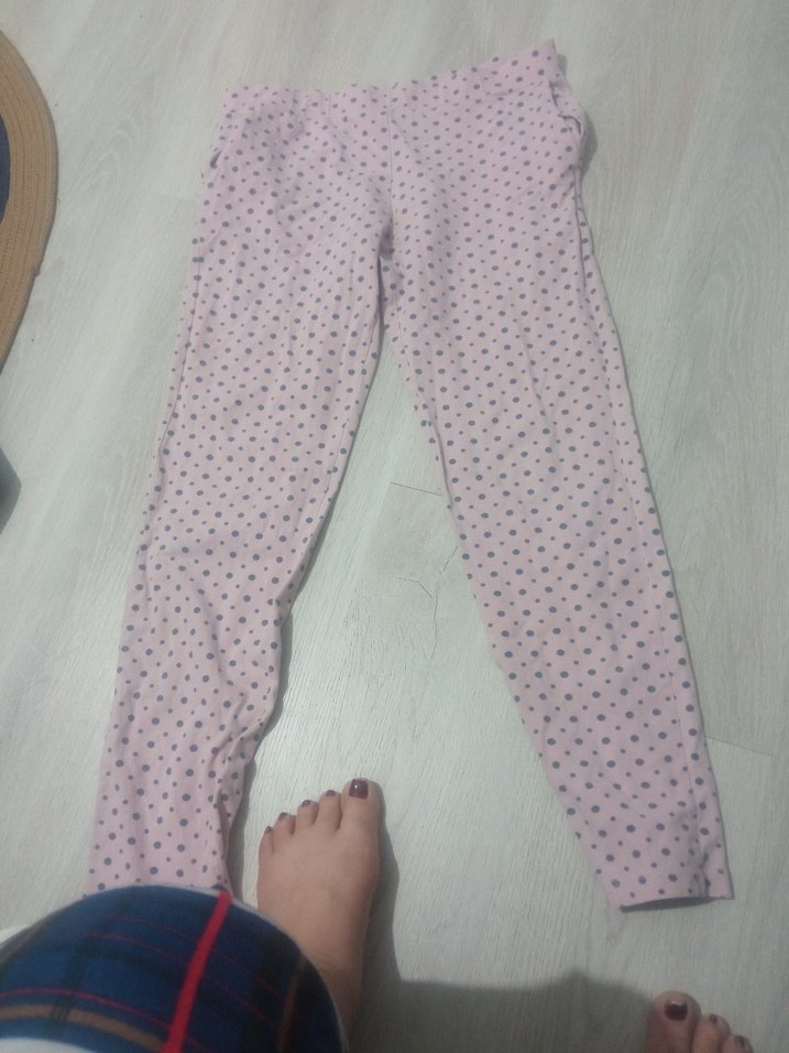 Pembe Puantiyeli Kız Tayt - Görsel 2