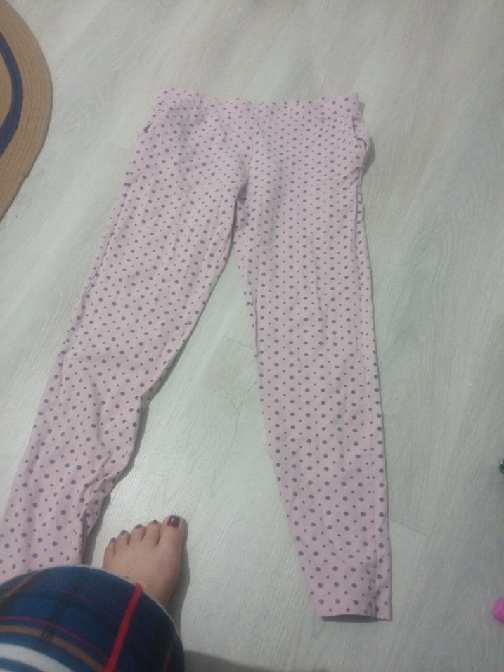 Pembe Puantiyeli Kız Tayt - Görsel 5