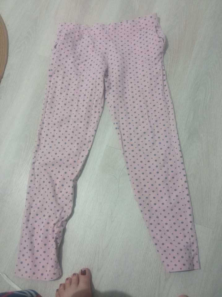 Pembe Puantiyeli Kız Tayt - Görsel 4