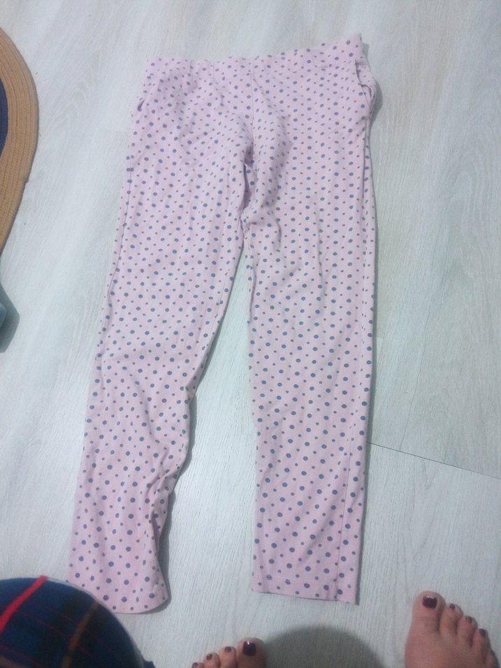 Pembe Puantiyeli Kız Tayt - Görsel 3