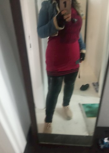 Bordo Deri Kemerli Hamile Taytı - Görsel 4