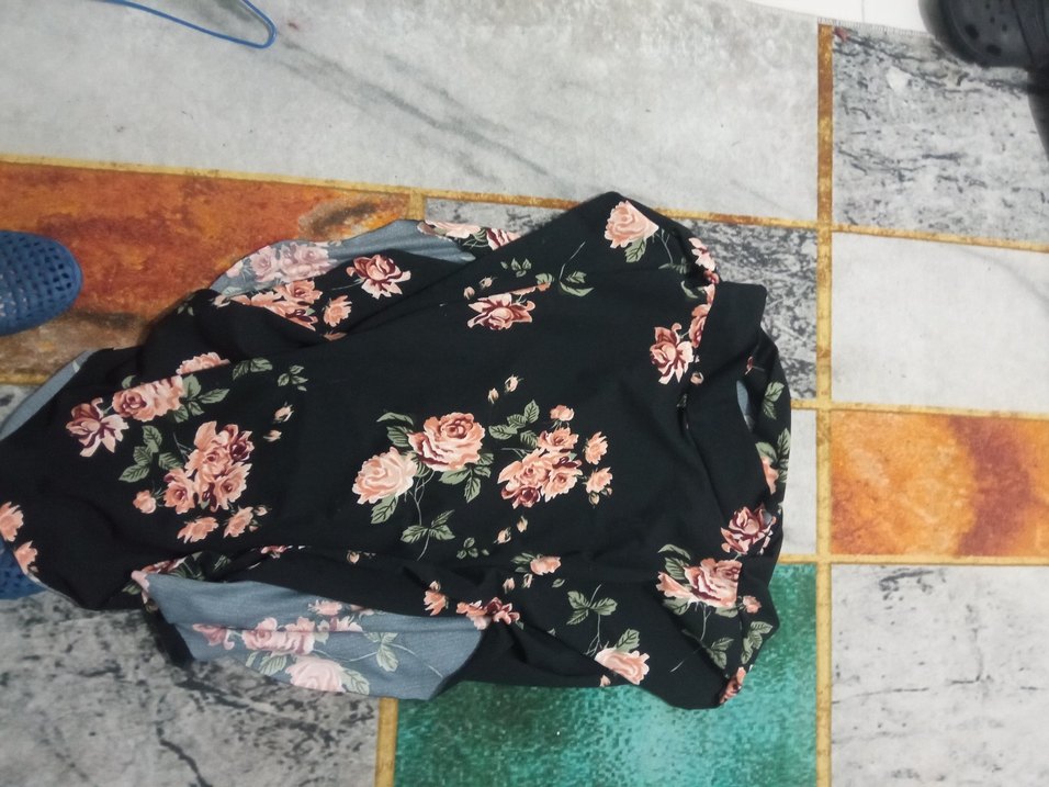 Bohem Pembe Desenli Midi Hamile Eteği - Görsel 5