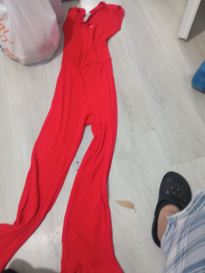 Kırmızı Straplez Kadın Uzun Tulum - Görsel 5