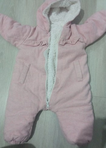 Kız Bebek Pembe Kürk Detaylı Tulumu - Görsel 6