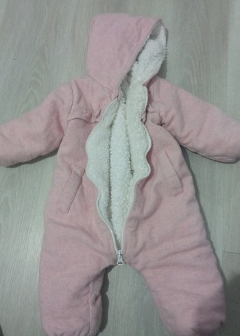 Kız Bebek Pembe Kürk Detaylı Tulumu - Görsel 2