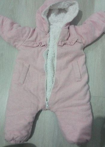 Kız Bebek Pembe Kürk Detaylı Tulumu - Görsel 4